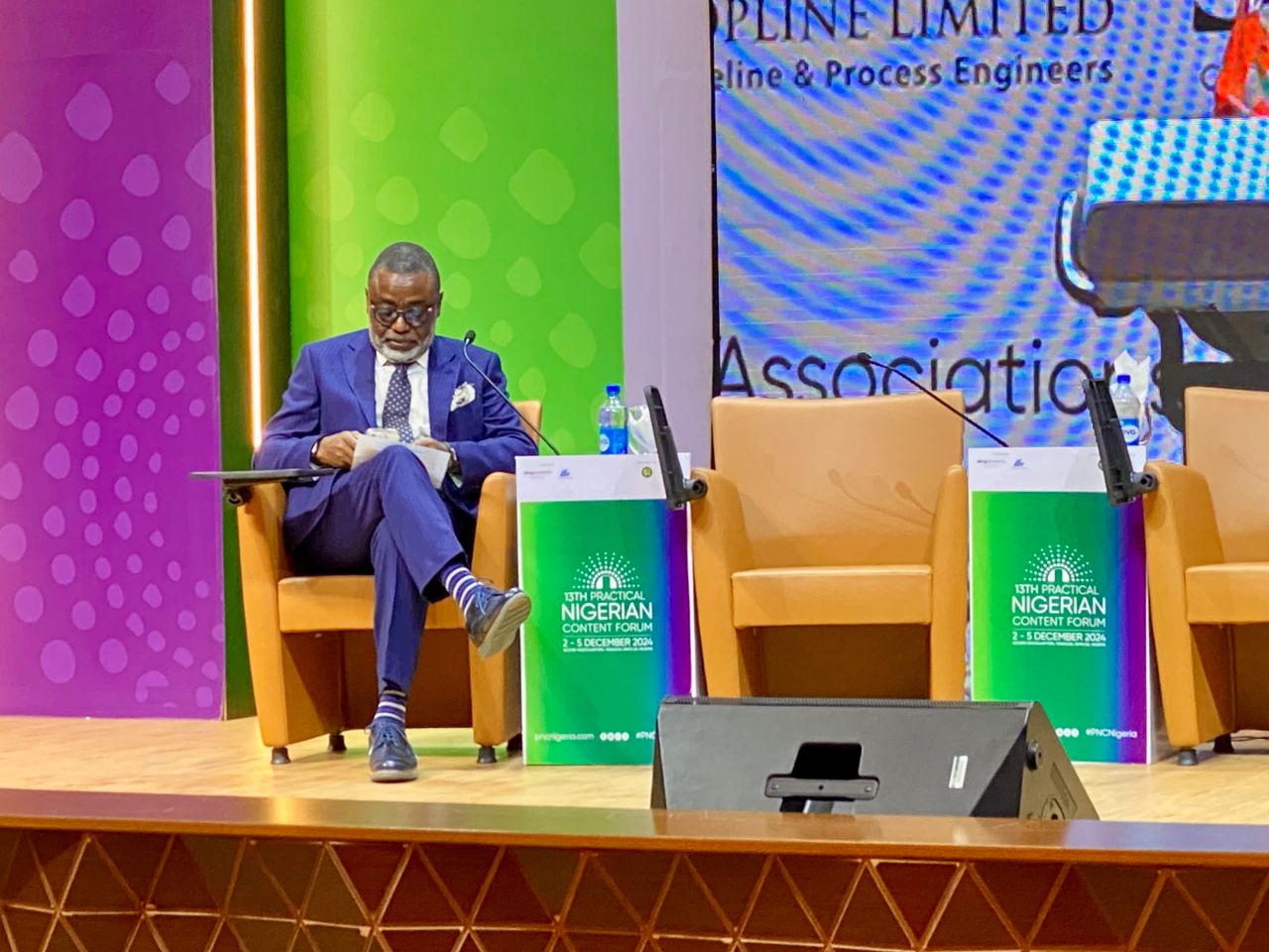 Tunji Idowu on the panel stage at the 13th Practical Nigerian Content Forum